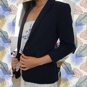 Ann Taylor Dark Blue Pinstripe Blazer